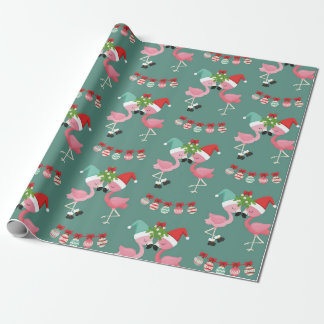Papel De Presente Papel de moldagem de Natal Flamingo rosa