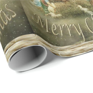 Papel De Presente Papel de moldagem de Natal Jesus