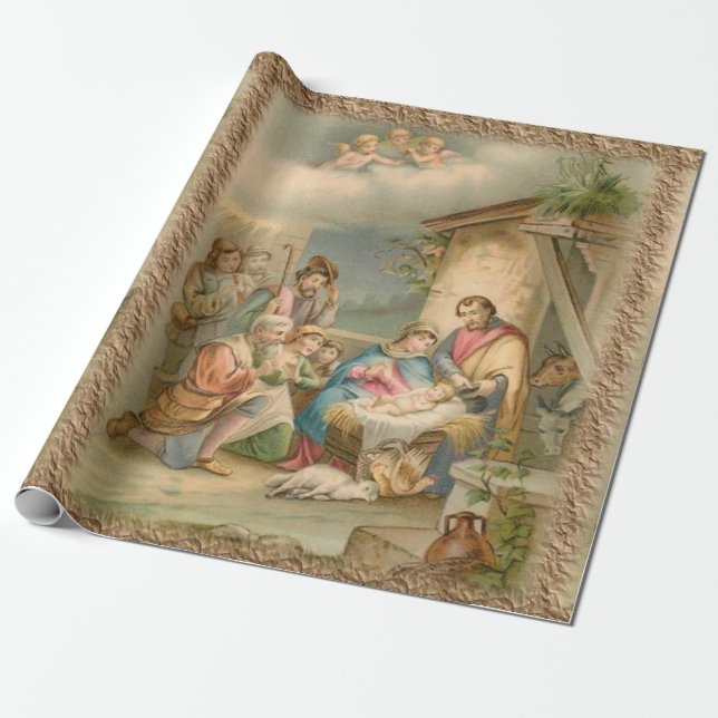 Papel De Presente Papel de moldagem de Natal Jesus (Desenrolado)