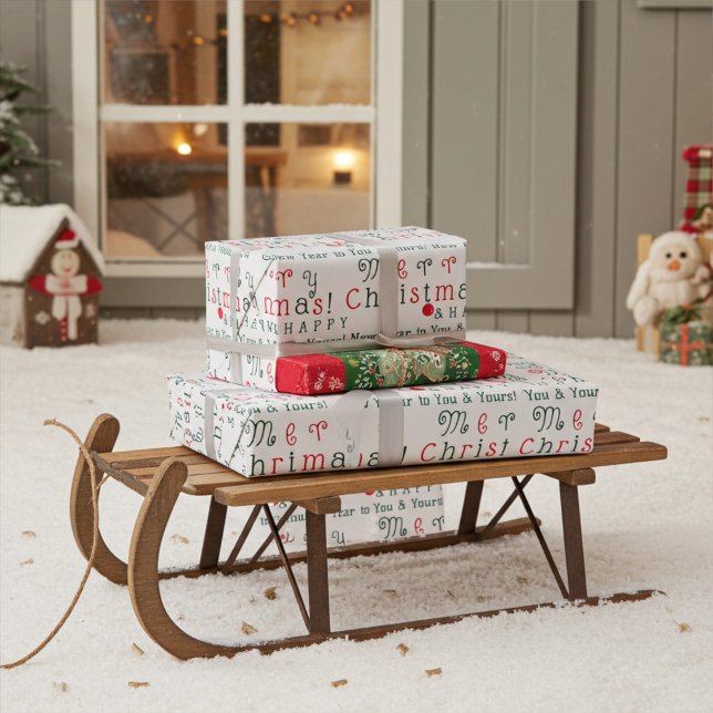 Papel De Presente Papel de moldagem de Natal para Feliz e Personaliz (Criador carregado)