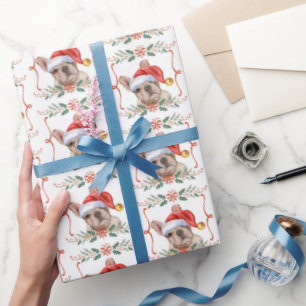 Papel De Presente Papel de moldagem de Natal para o Cachorro Francês