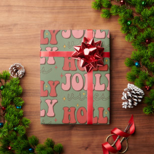 Papel De Presente Papel de moldagem de Natal retrô