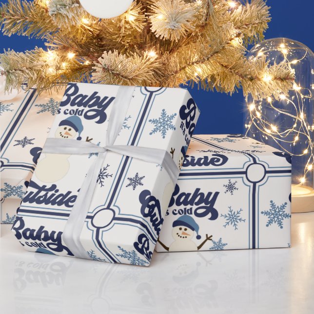 Papel De Presente Papel de moldagem de natal Snowman (Feriados)