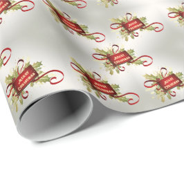 Papel De Presente Papel de moldagem de Natal Vermelho Moderno