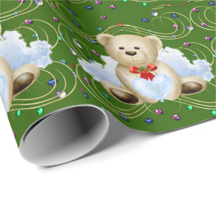 Papel De Presente Papel de moldagem do Urso 2 de Natal
