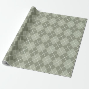 Papel De Presente Papel de moldagem Dusty Green Argyle