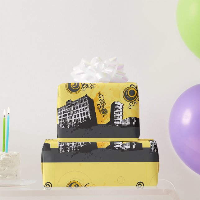 Papel De Presente Papel de moldagem em cena urbana (Criador carregado)