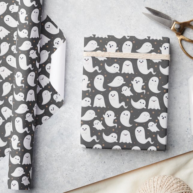 Papel De Presente Papel de moldagem fantasma fantasma no Halloween D (Criador carregado)
