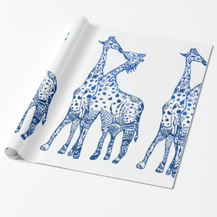 Papel De Presente Papel de moldagem Girafas Kiss