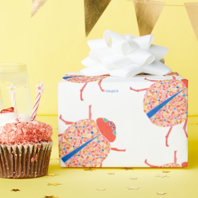 Papel De Presente Papel de moldagem Ladybug (Festa de aniversário)