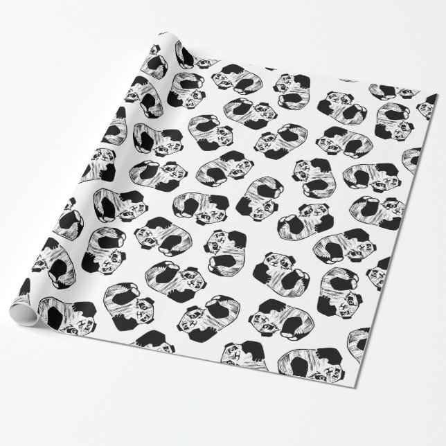 Papel De Presente Papel de Moldagem Panda Play, 30" x 6" (Desenrolado)