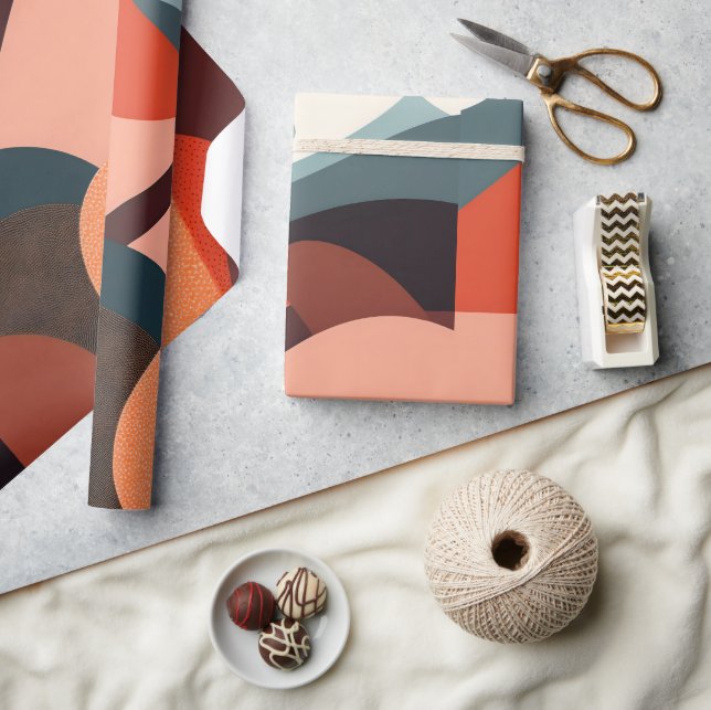 Papel De Presente Papel de moldagem por Abstrato moderna (Artesanato)