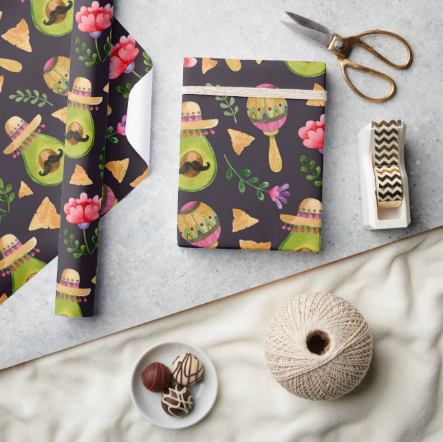 Papel De Presente Papel de moldagem Spicy Fiesta no México (Artesanato)