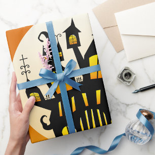 Papel De Presente Papel De Molhação De Casa E Lua