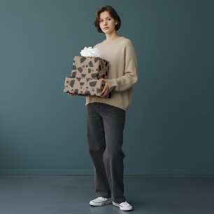 Papel De Presente Papel de ondulação castanho do choque espacial