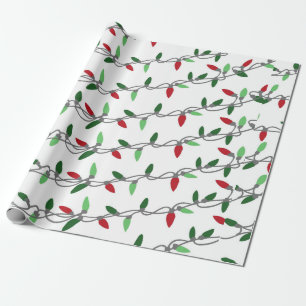 Papel De Presente Papel de ondulação de fiação das luzes de Natal