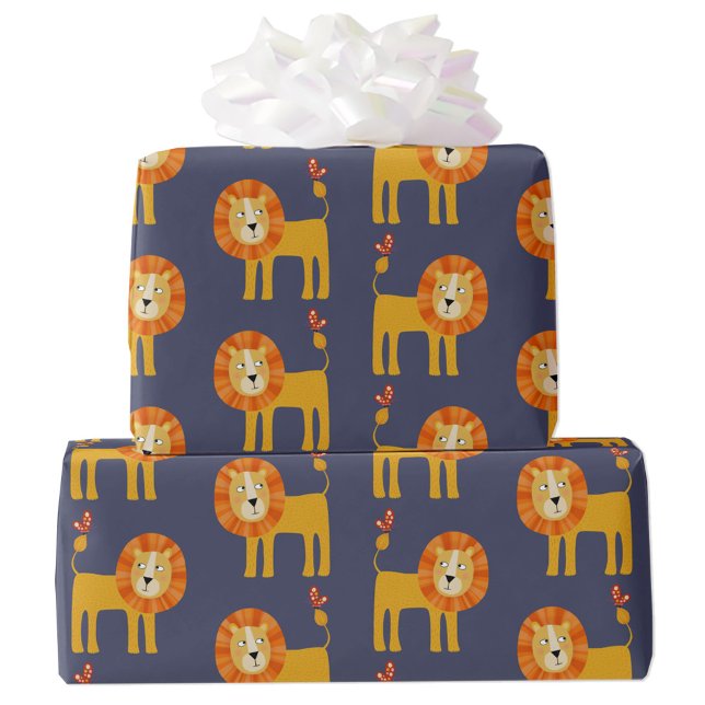 Papel De Presente Papel de ondulação de leão-cômoda (Cute lion gift wrap paper roll)