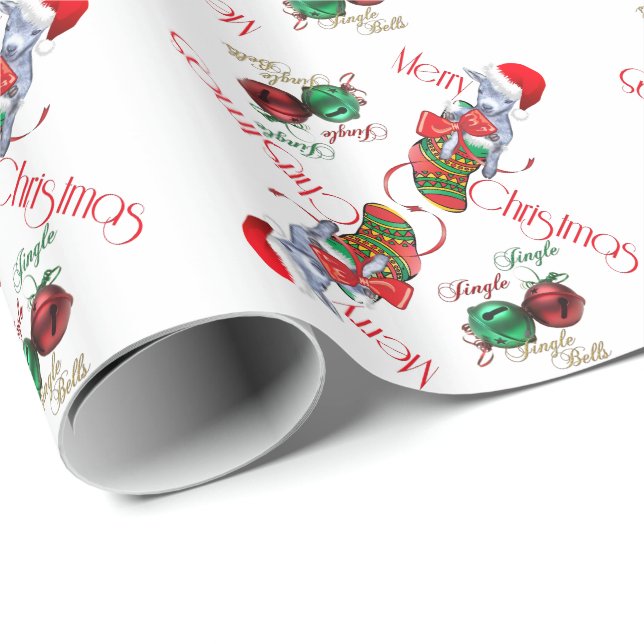 Papel De Presente Papel de ondulação de natal de cabra-bebê (Ponta do rolo)