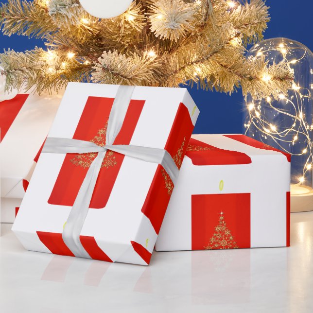 Papel De Presente Papel de ondulação de velas de árvores de Natal Ve (Feriados)