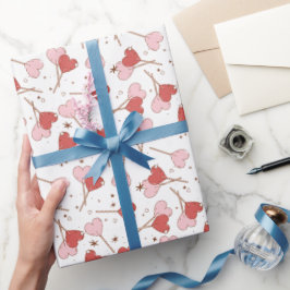 Papel De Presente Papel de ondulação do Dia de os namorados Retro Lo