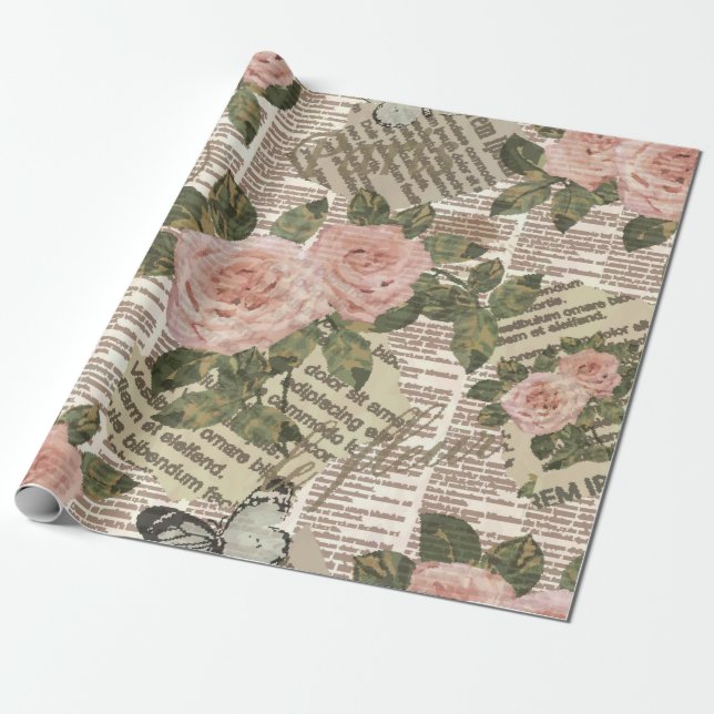 Papel De Presente Papel de parede viagem de Paris sem costura. Jorna (Desenrolado)