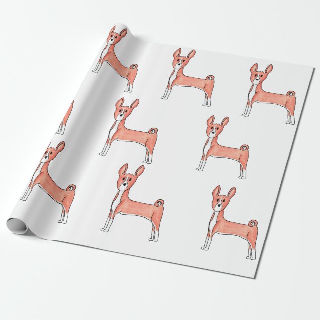 Papel De Presente Papel de Quebra Basenji, Presentes de Animais de E (Desenrolado)