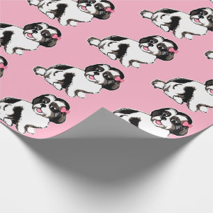 Papel De Presente Papel De Quebra Rosa De Shih Tzu