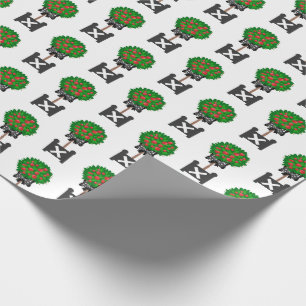 Papel De Presente Papel de Tecido Vermelho Negro Preto Típico da Árv