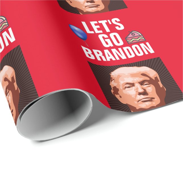 PAPEL DE PRESENTE PAPEL DE TRUMP GO BRANDON DE NAVEGAÇÃO DE ANIVERSÁ (Ponta do rolo)