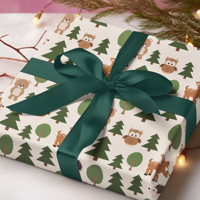 Papel De Presente Papel De Vidro De Urso De Cerco De Madeira (Criador carregado)