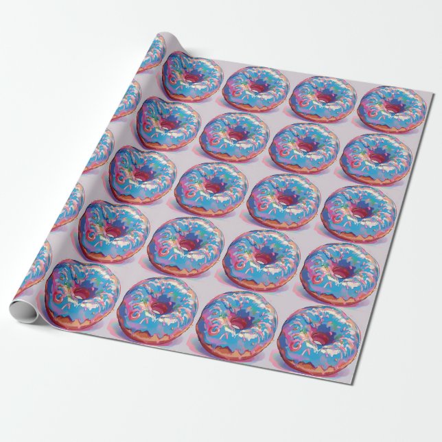 Papel De Presente Papel delicioso de embrulho de rosquinha (Desenrolado)
