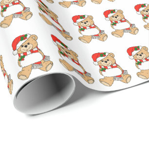 Papel De Presente Papel do presente do Natal do urso de ursinho do