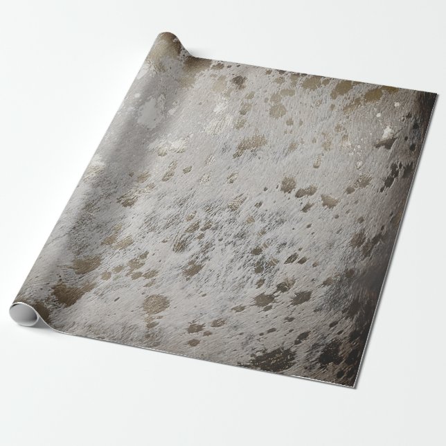 Papel De Presente Papel Dourado de invólucro metálico Impressão de d (Desenrolado)