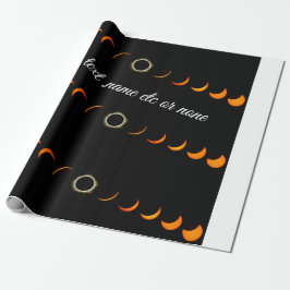Papel De Presente papel embrulhado em eclipse solar laranja preto