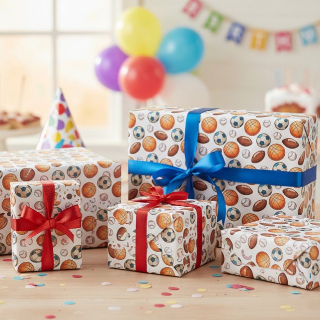 Papel De Presente Papel Esportivo de Quebra de Esportes - Basquete,  (Criador carregado)