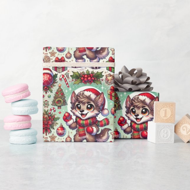 Papel De Presente Papel Festivo Wolfman (Chá de bebê)