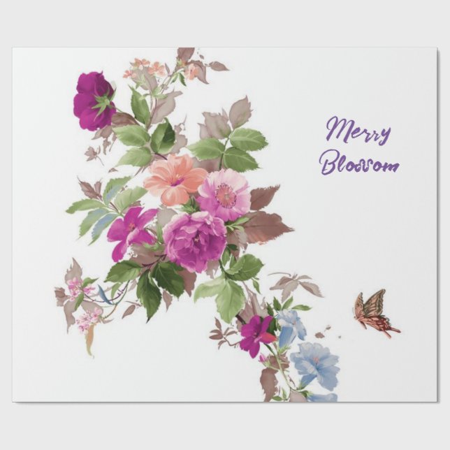 Papel De Presente Papel Floral de Enrolamento (Aberto)