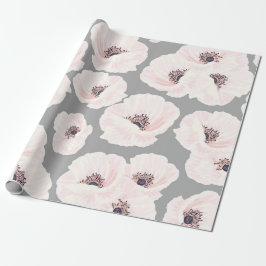 Papel De Presente Papel Floral de Mola de Anêmonas Brancas