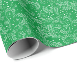 Papel De Presente Papel Floral Elegante Verde