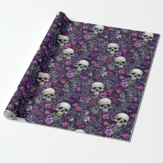 Papel De Presente Papel Floral Gothic Halloween