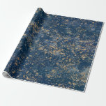 Papel De Presente Papel Glamour Azul e Dourado com Salpicos Moderno<br><div class="desc">papel de embrulho personalizado</div>