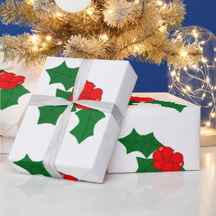 Papel De Presente Papel Holly Wrapping