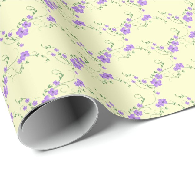 Papel De Presente Papel Lilac Lemon Wrapping (Ponta do rolo)