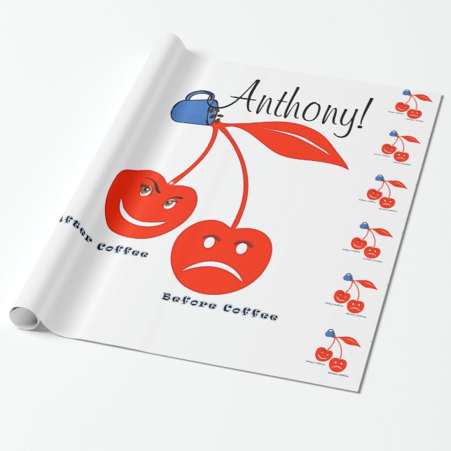 Papel De Presente Papel Luminoso, Antes Da Cherrie Café (Desenrolado)