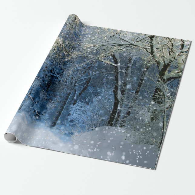 Papel De Presente Papel Mágico de ondulação de neve na planície (Desenrolado)