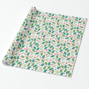 Papel De Presente Papel Mistletoy Holiday Wrapping