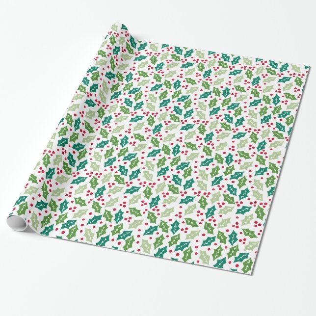 Papel De Presente Papel Mistletoy Holiday Wrapping (Desenrolado)