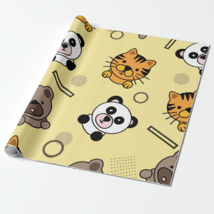 Papel De Presente Papel-padrão sem costura Design de animal