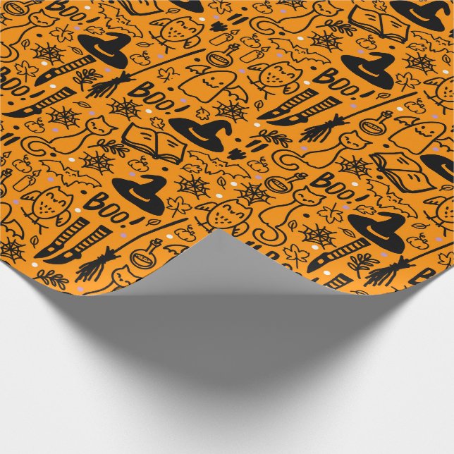 Papel De Presente Papel para o Dia das Bruxas. (Ponta)