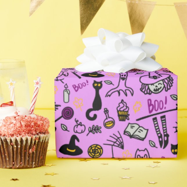 Papel De Presente Papel para o Dia das Bruxas. (Festa de aniversário)